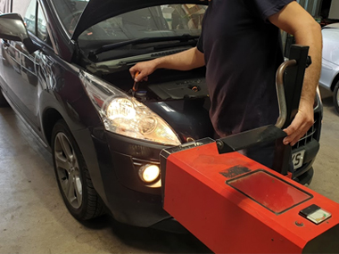 Peugeot 3008 has headlights adjusted at our workshop prior to ITV import test same day Peugeot 3008 has headlights adjusted
